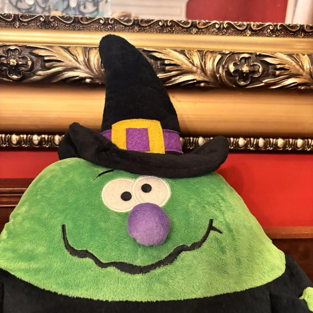 Bestever Halloween Witch Plush Pillow Green Black Stuffed Decor Large